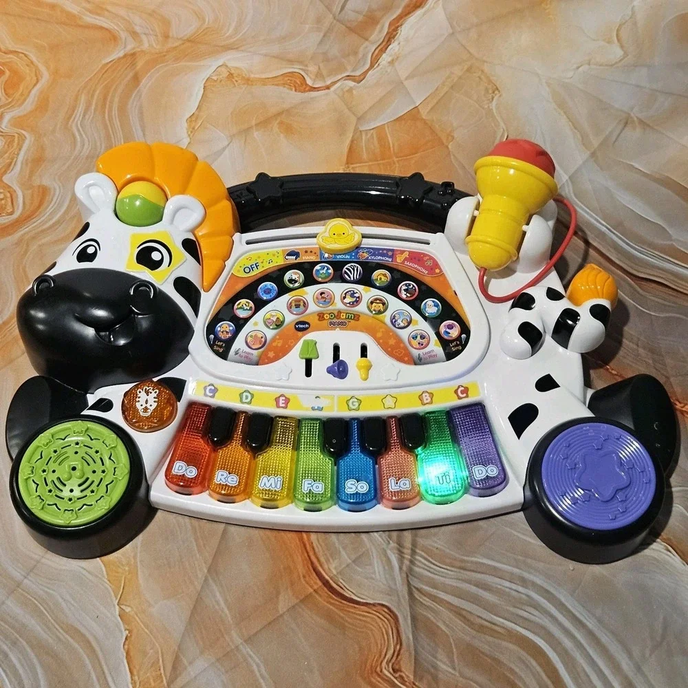 VTech Zoo Jamz 4-in-1 Zebra Piano Musical Learning Activity Toy #1791 Works